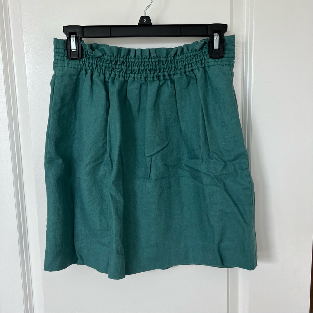 ⭐️ 3/$30 J CREW Cotton Linen Teal Skirt - size 6